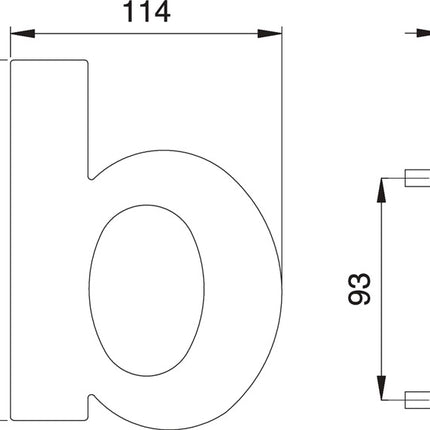 Numer domu EDI litera b stal nierdzewna matowa ( 3000261325 )