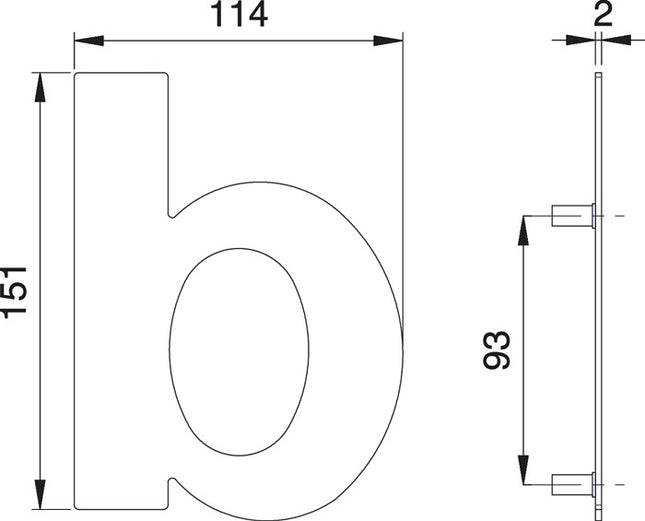 Numer domu EDI litera b stal nierdzewna matowa ( 3000261325 )
