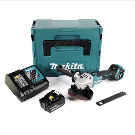 Makita DGA 513 RG1J Akku Winkelschleifer 18 V 125mm Brushless + 1x Akku 6,0Ah + Ladegerät + Makpac - Toolbrothers