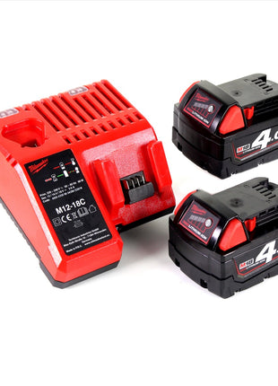 Milwaukee M18 FPD-402C Akku Schlagbohrschrauber 135 Nm im HD System Koffer mit 2x M18 B4 4,0 Ah Akku und M12-18C Ladegerät - Toolbrothers