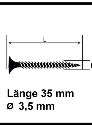 Technofast GF3535TD 12000 x Gipskartonschrauben Trockenbauschrauben 3,5 x 35 PH2 Feingewinde - Toolbrothers