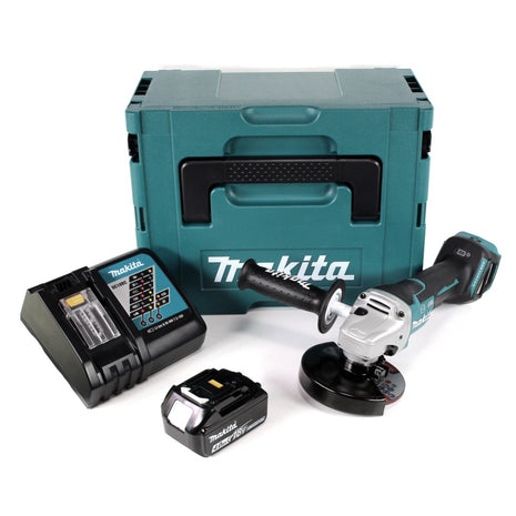 Makita DGA 517 RM1J Akku Winkelschleifer 18 V 125 mm Brushless + 1x Akku 4,0 Ah + Ladegerät + Makpac - Toolbrothers