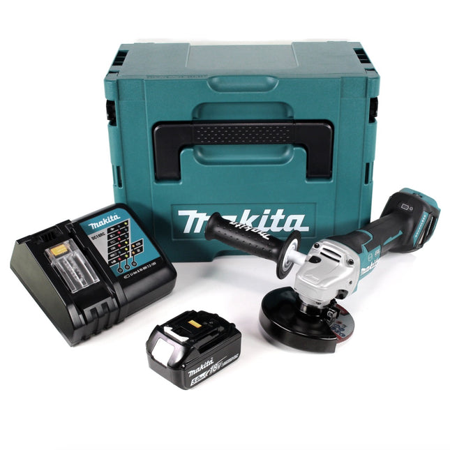 Makita DGA 517 RT1J Akku Winkelschleifer 18 V 125 mm Brushless + 1x Akku 5,0 Ah + Ladegerät + Makpac - Toolbrothers