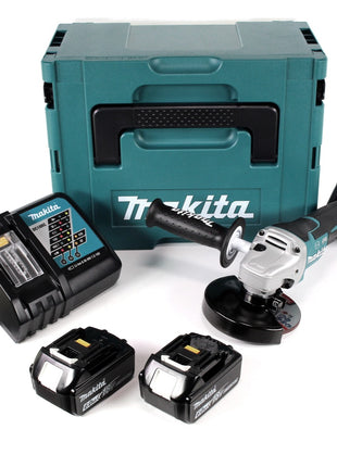 Makita DGA 517 RGJ Akku Winkelschleifer 18 V 125 mm Brushless + 2x Akku 6,0 Ah + Ladegerät + Makpac - Toolbrothers