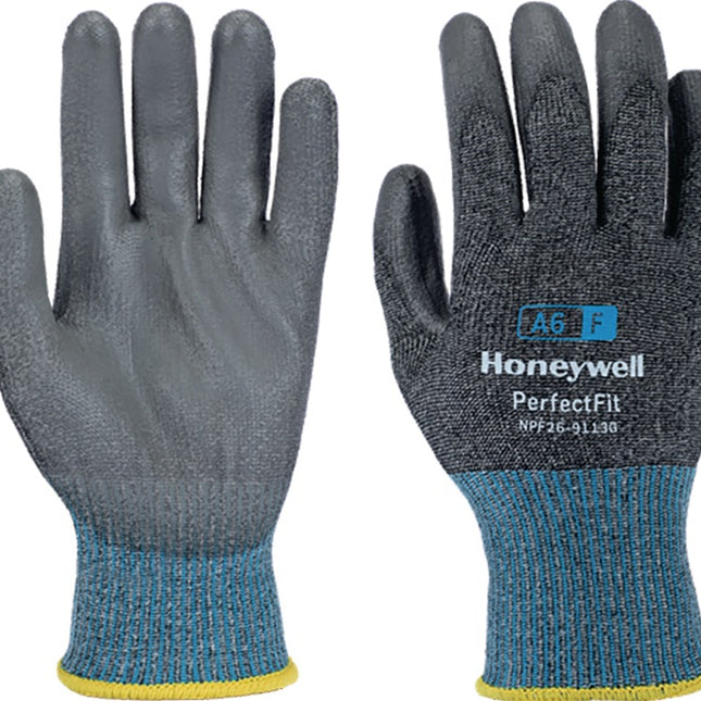 Rękawice antyprzecięciowe HONEYWELL New Perfect Fit 13G PU A6/F rozmiar 10 szary/niebieski ( 4000391451 )