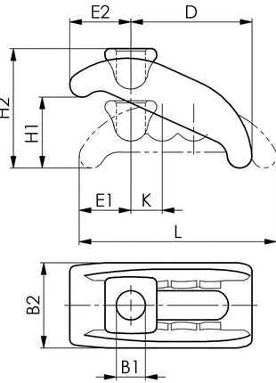 Garra de sujeción AMF n° 6313K tamaño 13 para ranura en T 12 + 14 mm (4000603000)