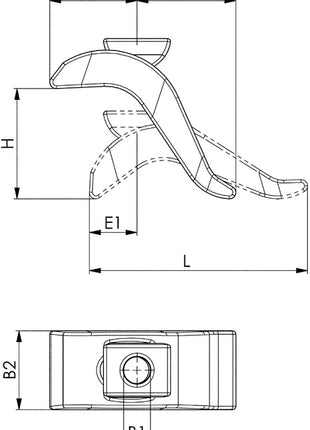 Garra de sujeción AMF n° 6321 para ranura en T de 14 mm (4000833066)