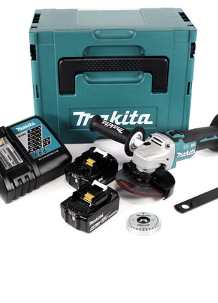 Makita DGA 513 RTJ Akku Winkelschleifer 18 V 125mm Brushless + 2x Akku 5,0Ah + Ladegerät + Ezynut + Makpac - Toolbrothers