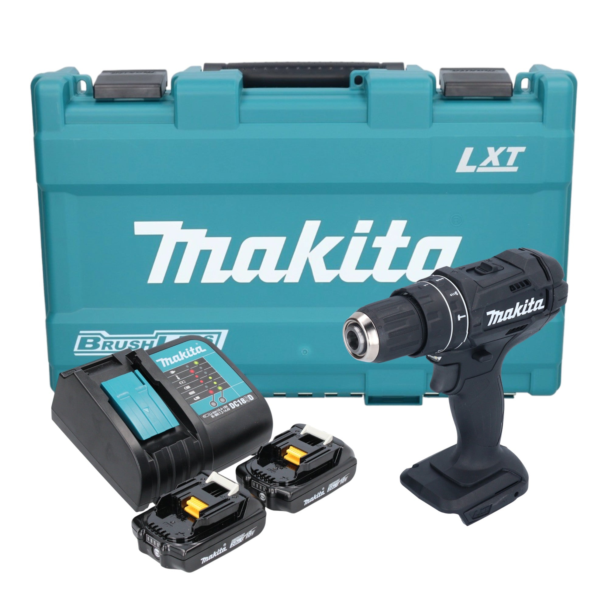 Makita DHP 482 SAKB Akku Schlagbohrschrauber 18 V 62 Nm Schwarz 2x Akku 2 0 Ah Ladegeraet Koffer 0 - toolbrothers