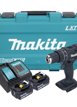 Makita DHP 482 SMKB akumulatorowa wiertarka udarowa 18 V 62 Nm czarna + 2x akumulator 4,0 Ah + ładowarka + walizka