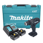 Makita DHP 482 STKB akumulatorowa wiertarko-wkrętarka udarowa 18 V 62 Nm czarna + 2x akumulator 5,0 Ah + ładowarka + walizka