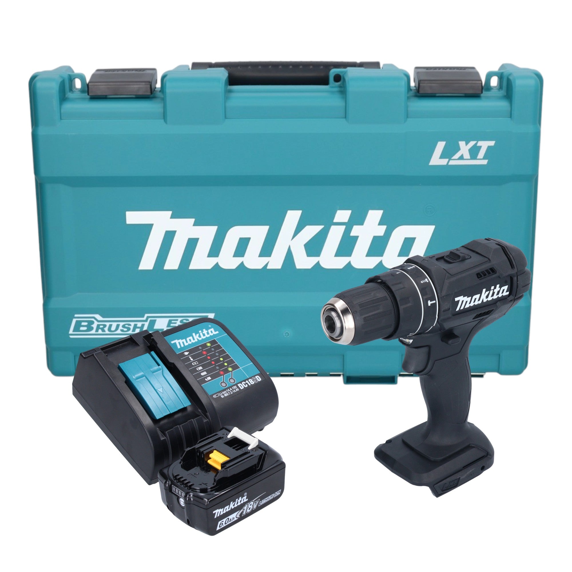 Makita DHP 482 SG1KB Akku Schlagbohrschrauber 18 V 62 Nm Schwarz 1x Akku 6 0 Ah Ladegeraet Koffer 0 - toolbrothers
