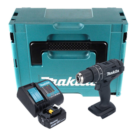 Makita DHP 482 ST1JB Akku Schlagbohrschrauber 18 V 62 Nm Schwarz + 1x Akku 5,0 Ah + Ladegerät + Makpac