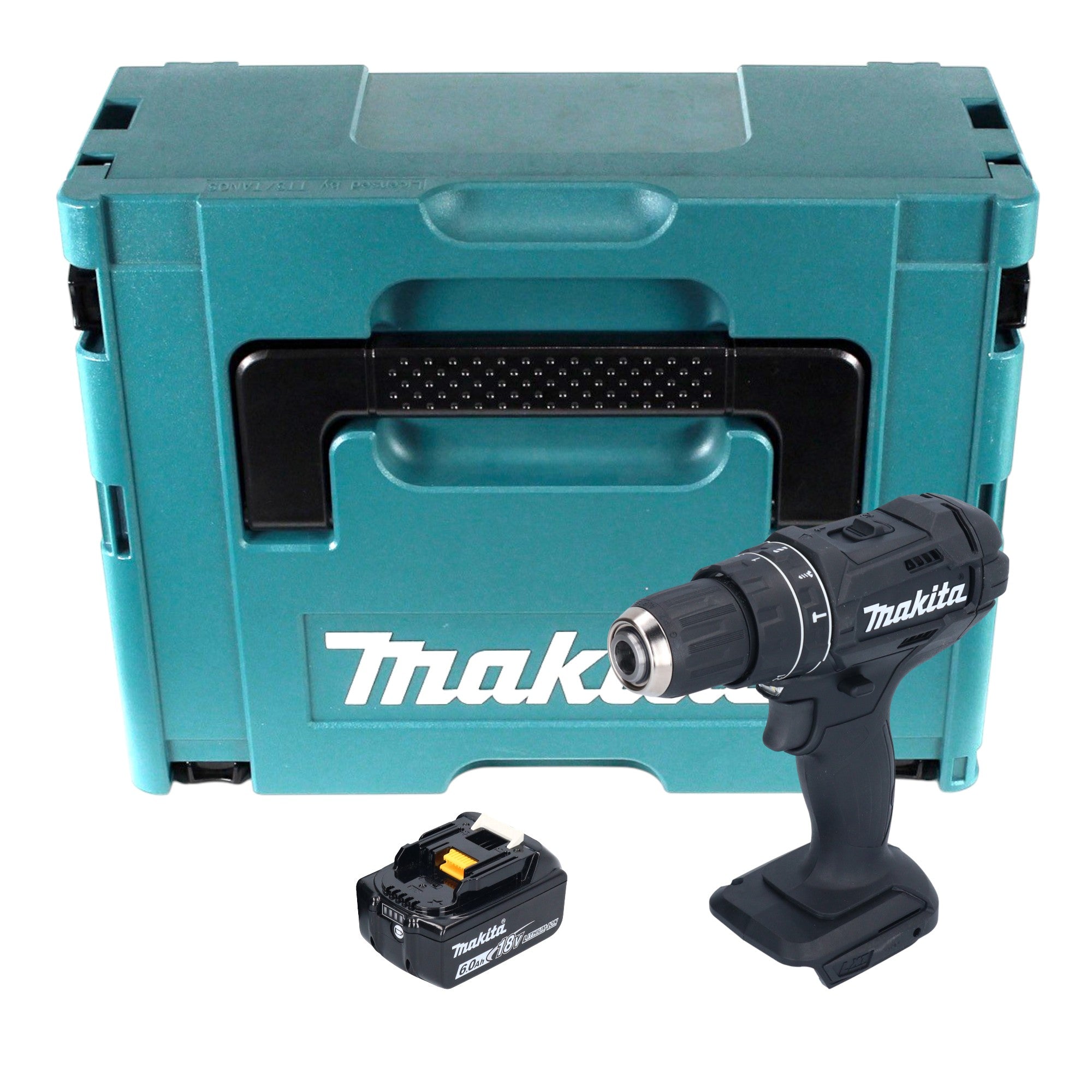 Makita DHP 482 G1JB Akku Schlagbohrschrauber 18 V 62 Nm Schwarz 1x Akku 6 0 Ah Makpac ohne Ladegeraet 0 - toolbrothers