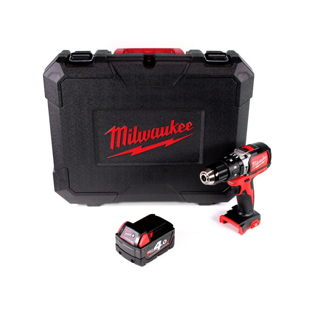 Milwaukee M18 BLPD 401 Brushless Akku-Schlagbohrschrauber 18V - 13mm Schnellspannbohrfutter + Transportkoffer und Milwaukee M18 B4 Akku 18 V / 4,0 Ah - Toolbrothers