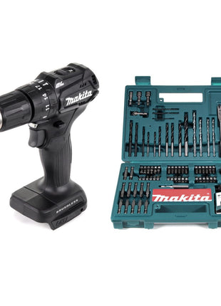 Makita DHP 483 ZB Akku Schlagbohrschrauber 18 V 40Nm Solo schwarz + 100tlg. Bit & Bohrer-Set - Toolbrothers