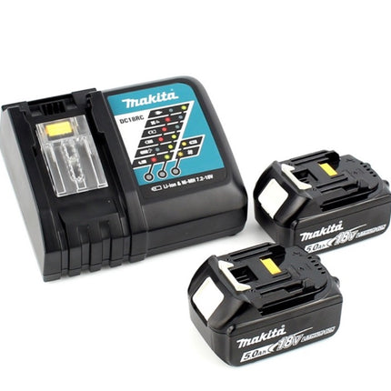 Makita DHP 483 RTJB Akku Schlagbohrschrauber 18 V 40Nm schwarz im Makpac + 2x 5,0Ah Akku + Ladegerät + 100tlg. Bit & Bohrer-Set - Toolbrothers