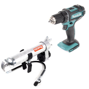 Makita DDF 482 Z Akku Bohrschrauber 18V 62Nm Solo + Fettpresse -  ohne Akku, ohne Ladegerät