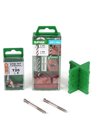 SPAX Green Box Terrasse 5 x 60 Schrauben Set Edelstahl 25-28 m² ( 5000009030009 ) Zylinderkopf Torx T-STAR plus T25 CUT - Toolbrothers