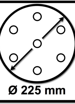 Disco de lijado Festool STF D225 P100 GR S/25 Granat Soft (204222) para lijadora de cuello largo PLANEX 225 EQ, PLANEX LHS-E 225 easy