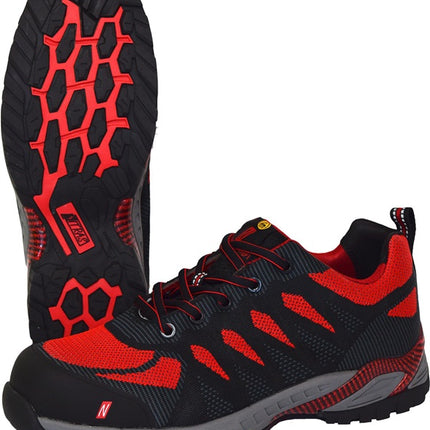 NITRAS Sicherheitsschuh PRO STEP Größe 42 schwarz/rot ( 8000235645 )
