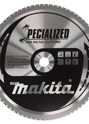 Makita SPECIALIZED Kreissägeblatt für Metall 305 x 25,4 x 2,3 mm 78 Zähne ( B-09793 ) für Kaltkreissäge Makita LC 1230 - Toolbrothers