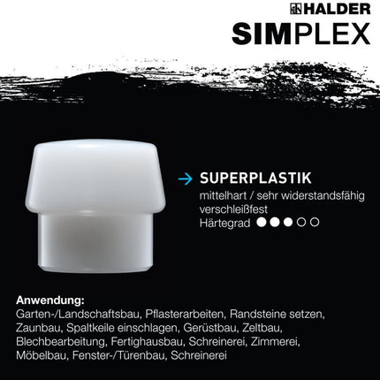Młotek HALDER z miękkim czołem SIMPLEX głowica d. 80mm długość 490 głowica w.175mm ( 8002360753 )
