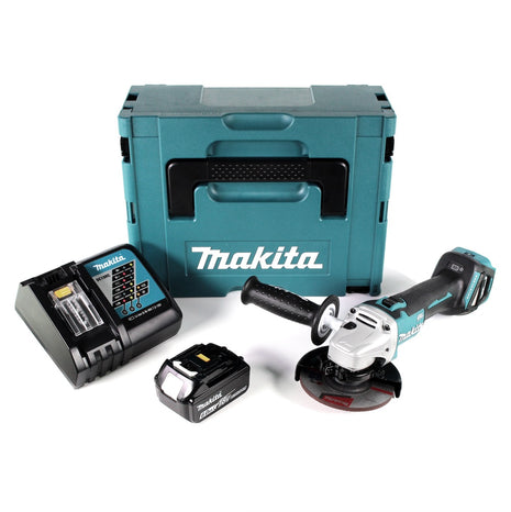 Makita DGA 511 RG1J Akku Winkelschleifer 18V 125mm Brushless + 1x Akku 6,0Ah + Ladegerät + Makpac - Toolbrothers