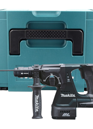 Makita DHR 243 G1J B martillo combinado a batería 18 V 2.0 J SDS-Plus negro + 1x batería 6.0 Ah + portabrocas de cambio rápido + Makpac - sin cargador