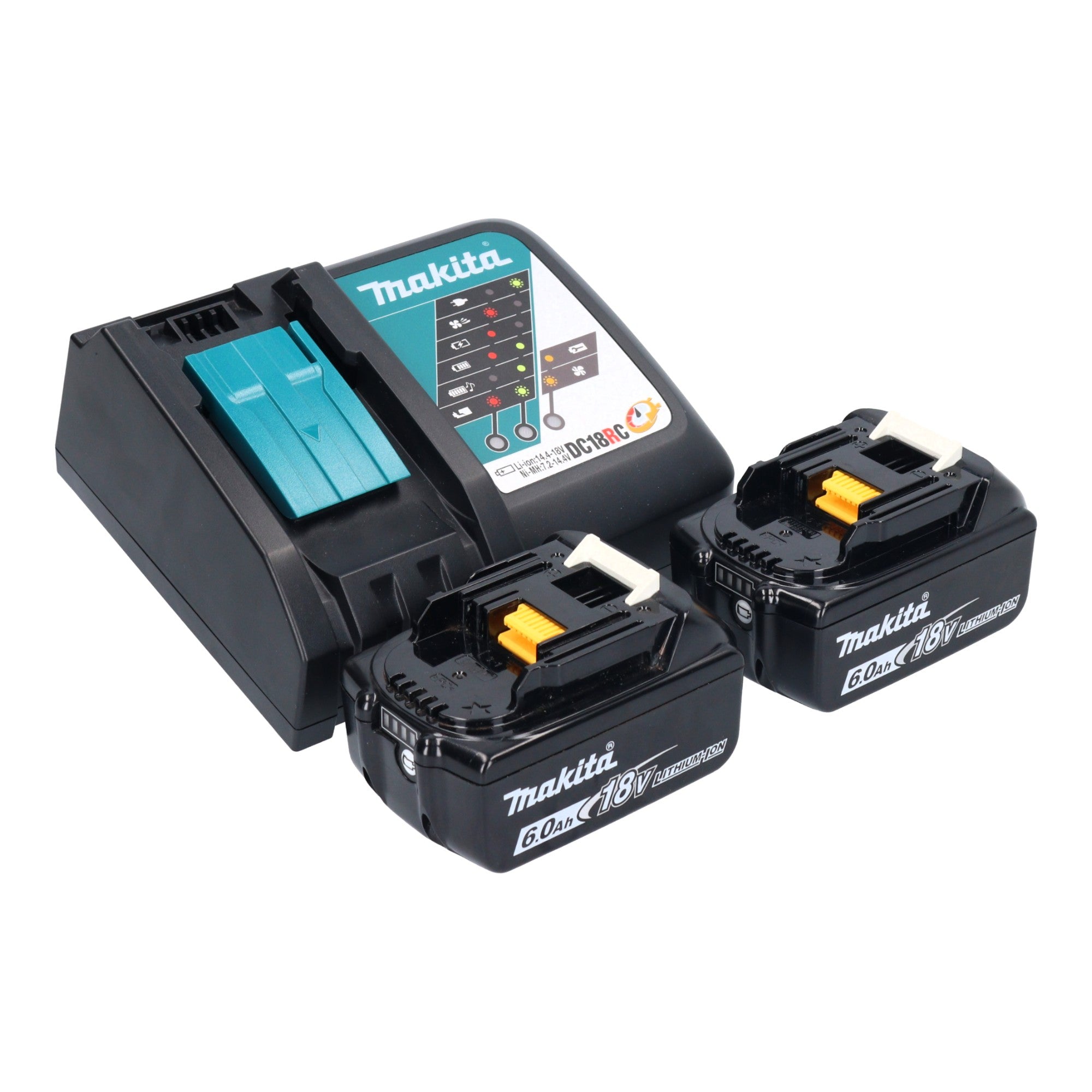 Makita DHR 243 RGJ B Akku Kombihammer 18 V 2 0 J SDS Plus schwarz 2x Akku 6 0 Ah Ladegeraet Schnellwechselfutter Makpac 3 - toolbrothers