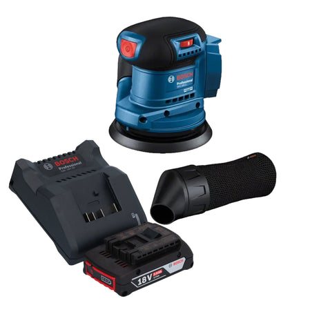 Bosch GEX 185-LI Professional Akku Exzenterschleifer 18 V 125 mm Brushless + 1x Akku 2,0 Ah + Ladegerät