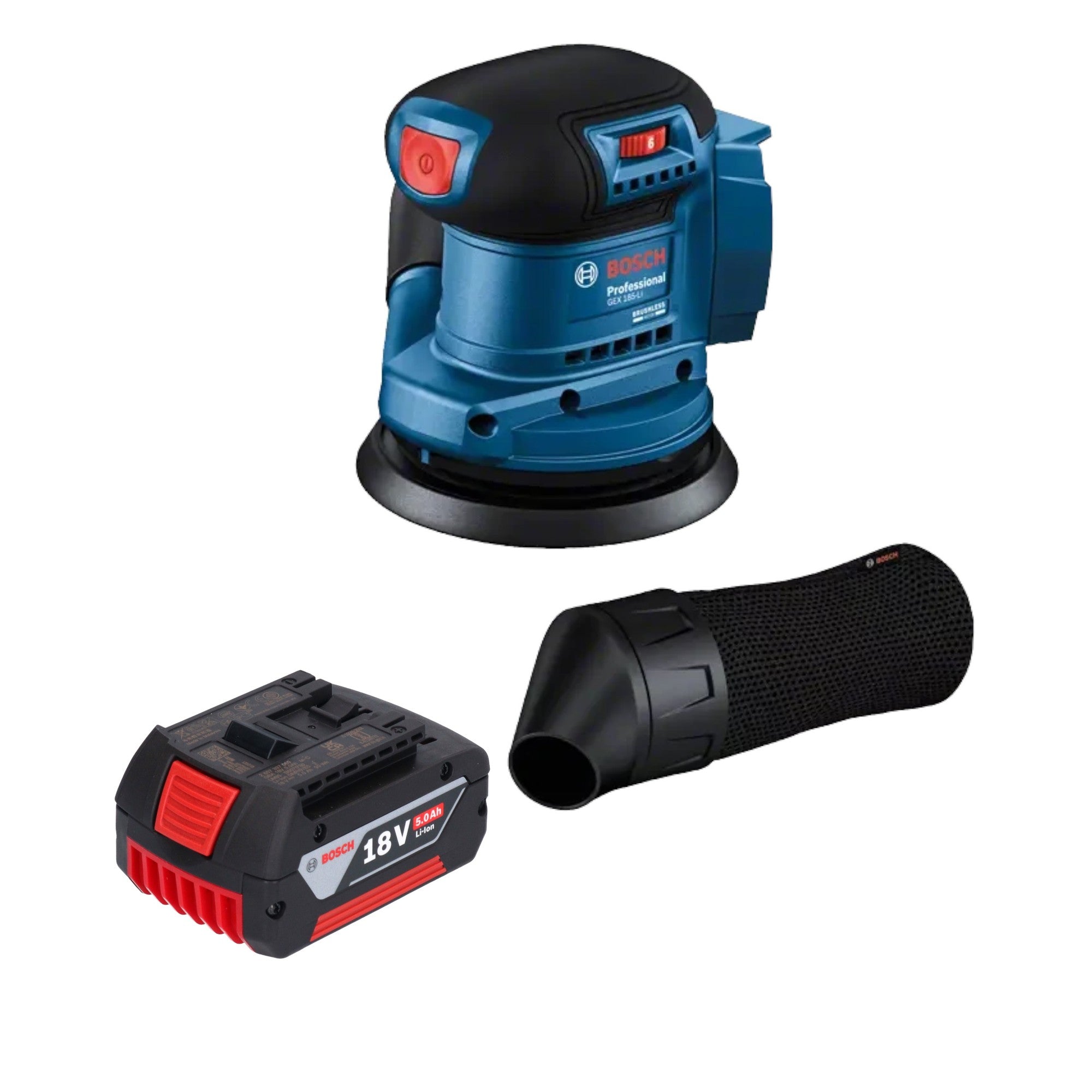 Bosch GEX 185 LI Professional Akku Exzenterschleifer 18 V 125 mm Brushless 1x Akku 5 0 Ah ohne Ladegeraet 3 - toolbrothers