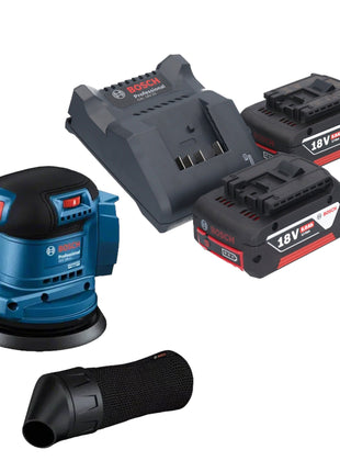 Bosch GEX 185-LI Professional Akku Exzenterschleifer 18 V 125 mm Brushless + 2x Akku 5,0 Ah + Ladegerät