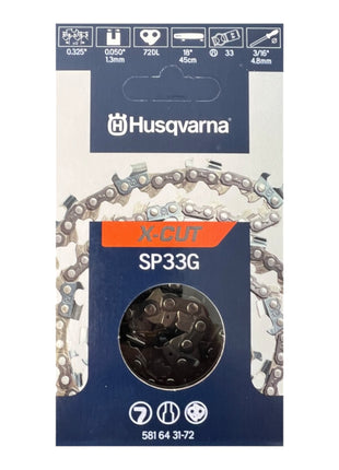 Chaîne Husqvarna X CUT SP33G Chaîne de rechange Halb Meiel 1,3 mm 33 cm ( 581643172 )