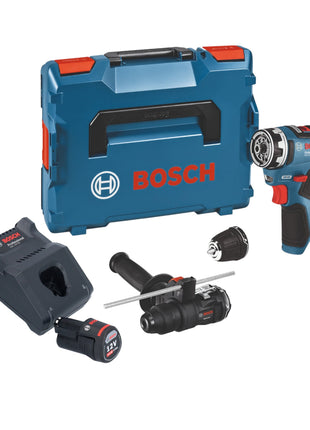 Bosch GSR 12V-35 FC akumulatorowa wiertarko-wkrętarka 12 V 35 Nm bezszczotkowa + 1x akumulator 3,0 Ah + ładowarka + 2x osprzęt + L-Boxx