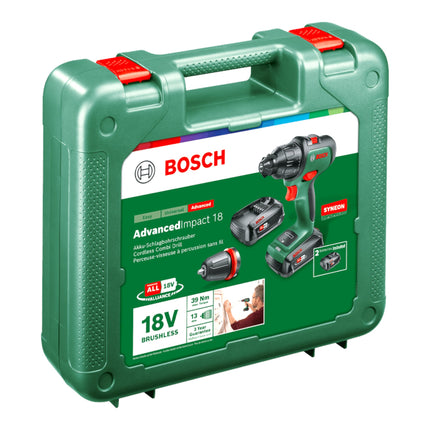 Bosch Home AdvancedImpact 18 akumulatorowa wiertarko-wkrętarka udarowa 18 V 39 Nm ( 06039B5109 ) bezszczotkowa + 2x akumulator 2,5 Ah + ładowarka + walizka