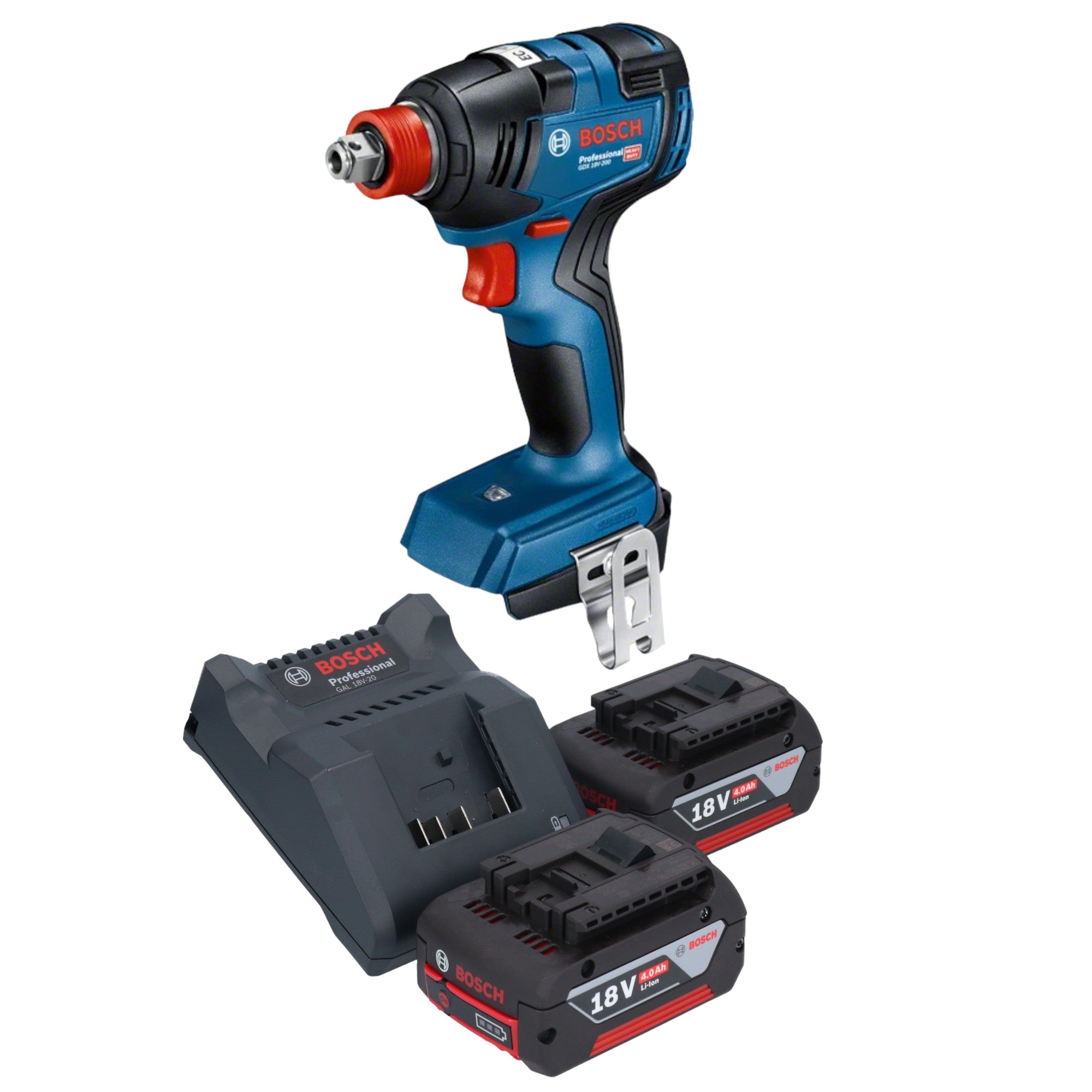 Bosch GDX 18V 200 Professional Akku Drehschlagschrauber 18 V 200 Nm Brushless 2x Akku 4 0 Ah Ladegeraet 0 - toolbrothers