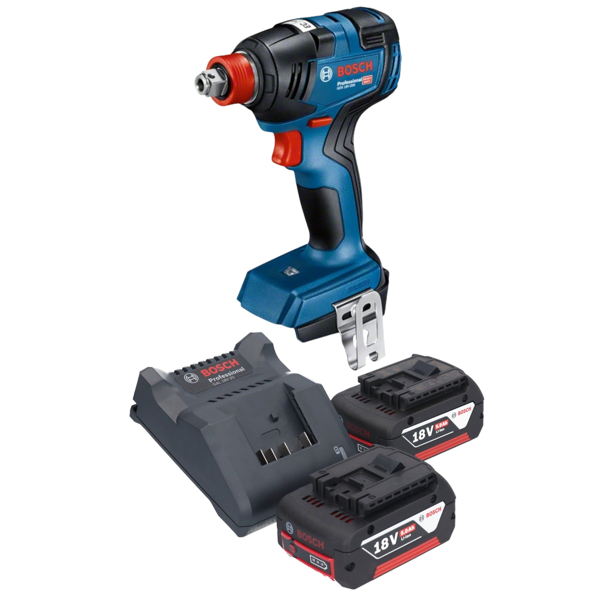 Bosch GDX 18V 200 Professional Akku Drehschlagschrauber 18 V 200 Nm Brushless 2x Akku 5 0 Ah Ladegeraet 0 - toolbrothers
