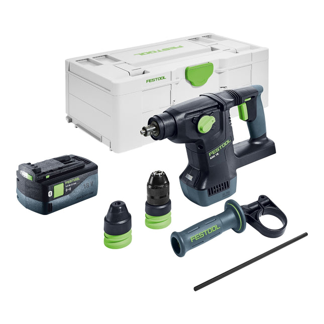 Festool KHC 18 EB-Basic akumulatorowa młotowiertarka kombi 18 V 2,6 J SDS-Plus Brushless + 1x akumulator 5,0 Ah + Systainer - bez ładowarki
