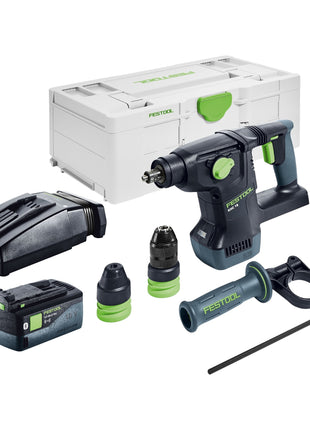 Festool KHC 18 EB-Basic akumulatorowy młot kombi 18 V 2,6 J SDS-Plus bezszczotkowy + 1x akumulator 5,0 Ah + ładowarka + systainer