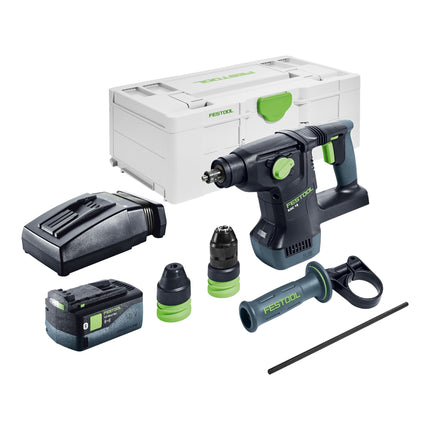 Festool KHC 18 EB-Basic akumulatorowy młot udarowo-obrotowy 18 V 2,6 J SDS-Plus Brushless + 1x akumulator 5,0 Ah + ładowarka + systainer