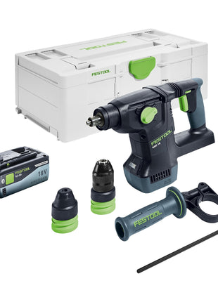 Festool KHC 18 EB-Basic Marteau combiné sans fil 18 V 2,6 J SDS-Plus Brushless + 1x batterie 8,0 Ah + Systainer - sans chargeur