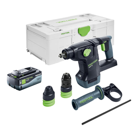 Festool KHC 18 EB-Basic Marteau combiné sans fil 18 V 2,6 J SDS-Plus Brushless + 1x batterie 8,0 Ah + Systainer - sans chargeur