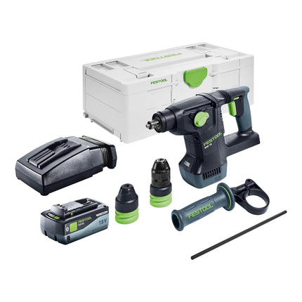Festool KHC 18 Basic akumulatorowy młot kombi 18 V 2,6 J Plus bezszczotkowy + 1x akumulator 8,0 Ah + ładowarka + ładowarka sieciowa