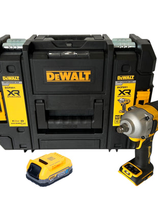 DeWalt DCF 891 NT Clé à choc 18 V 1084 Nm 1/2'' Brushless + 1x batterie Powerstack 1,7 Ah + TSTAK - sans chargeur