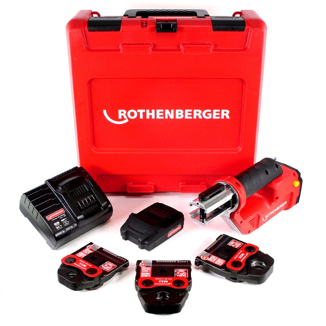 Rothenberger ROMAX Compact TT 18V Akku Pressmaschine + 1x Akku 2,0Ah + Ladegerät + Pressbackenset + Koffer ( 1000002118 ) - Toolbrothers