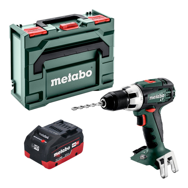 Akumulatorowa wiertarko-wkrętarka Metabo BS 18 LT 18 V 60 Nm + 1x akumulator LiHD 5,5 Ah + metaBOX - bez ładowarki