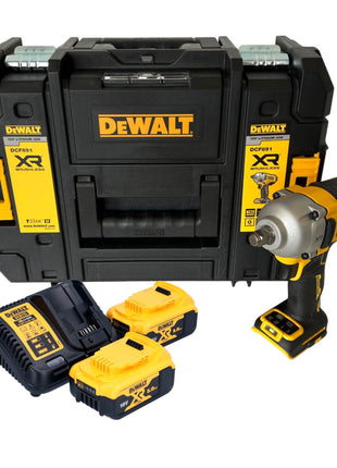 Akumulatorowy klucz udarowy DeWalt DCF 891 P2T 18 V 1084 Nm 1/2" bezszczotkowy + 2x akumulator 5,0 Ah + ładowarka + TSTAK