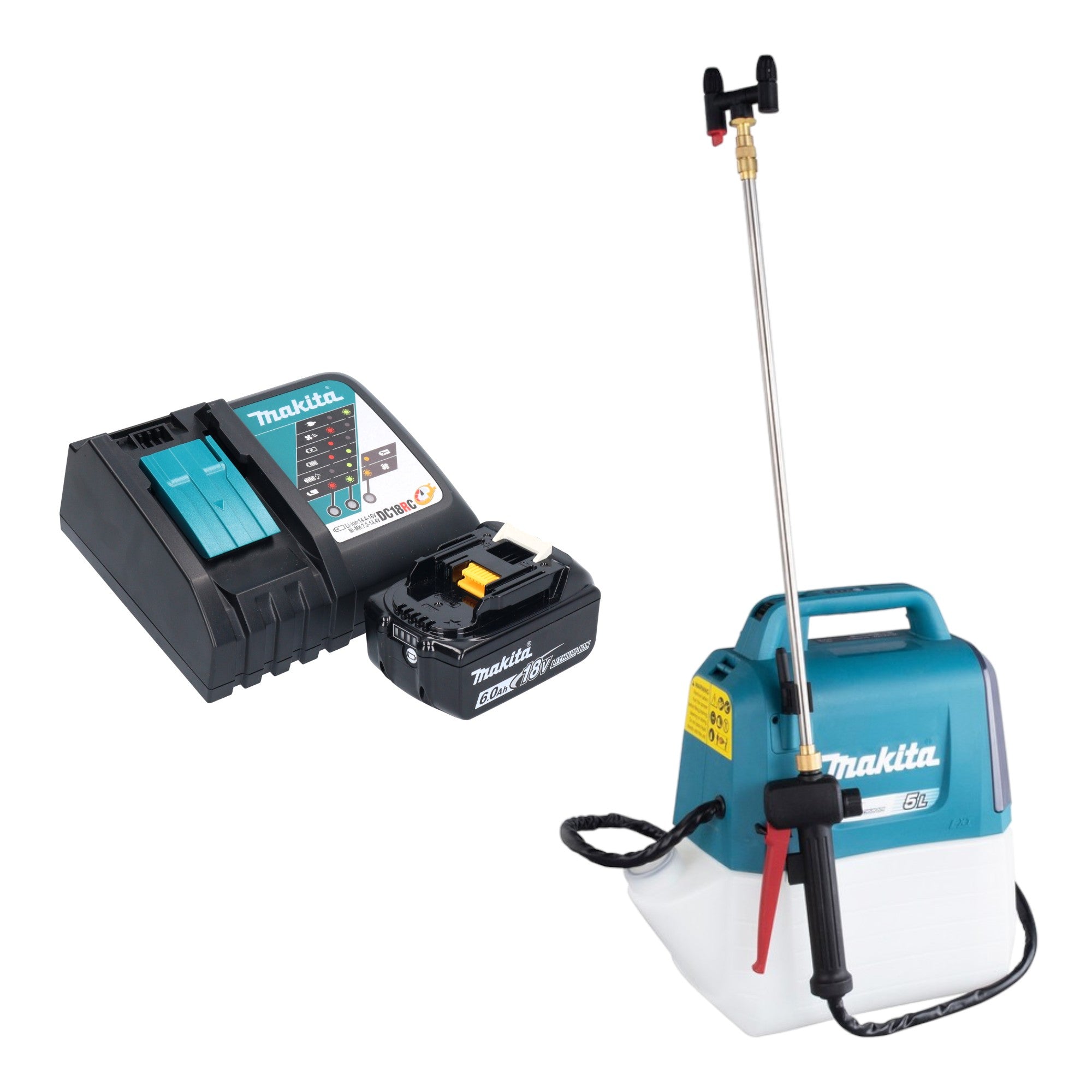 Makita DUS 054 RG Akku Druckspritze 18 V 5 0 l 3 0 bar 1x Akku 6 0 Ah Ladegeraet 0 - toolbrothers