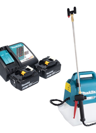 Pulverizador a presión a batería Makita DUS 054 RG2 18 V 5,0 l 3,0 bar + 2x baterías 6,0 Ah + cargador